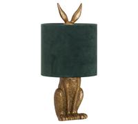 Wyld Haus Belves Antique Gold Hare Table Lamp With Green Velvet Shade