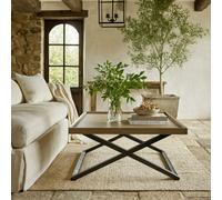 Wyld Haus Bergamo Aged Grey Oak Cross Leg Coffee Table