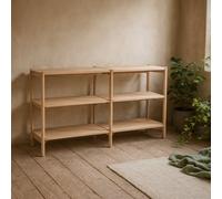 Wyld Haus Berrytwist Scandi 4-Shelf Natural Oak Veneer Bookcase In Oiled Oak Look