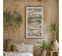 Wyld Haus Beynac Hand-Painted Earthy Abstract Canvas In Wooden Frame Large Landscape