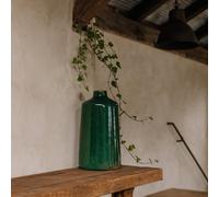 Wyld Haus Bloomwood Emerald Glazed Round Bottle Ceramic Vase Crackle Effect
