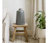Wyld Haus Bloomwood Grey Glazed Round Bottle Ceramic Vase Crackle Effect, 280 X 180 mm