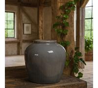 Wyld Haus Bloomwood Grey Glazed Round Ceramic Vase 370mm