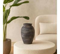 Wyld Haus Bramble Dark Aged Medium Layered Olpe Ceramic Vase Matte Black
