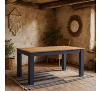Wyld Haus Bramblecroft Navy And Natural Oak Extending Dining Table