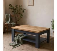 Wyld Haus Bramblecroft Navy And Natural Oak Wood Coffee Table