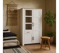Wyld Haus Bramblecroft White And Natural Oak Display Cabinet 2 Doors