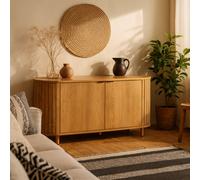 Wyld Haus Bramblewig 2-Door Medium Oak-Look Sideboard With Slatted Front