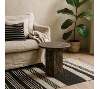 Wyld Haus Bremen Dark Brown Marble Side Table With Hexagon Base