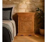 Wyld Haus Brighton Whitewashed Mango Wood Bedside Table 1 Drawer And 1 Cupboard