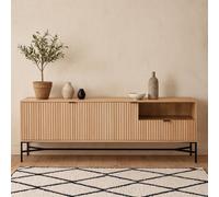 Wyld Haus Brisbane Slatted Natural Oak Sideboard 2 Doors 2 Shelves