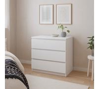 Wyld Haus Budapest 3-Drawer White Wooden Chest - Handleless Gloss Finish
