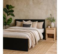 Wyld Haus Budapest 4Ft6 Double Matt Black Wooden Bed Frame