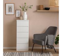 Wyld Haus Budapest 5-Drawer Narrow Gloss White Chest Of Drawers