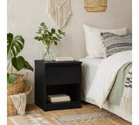Wyld Haus Budapest Matt Black Bedside Table - 1 Drawer 1 Shelf