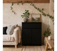 Wyld Haus Budapest Matt Black Wooden Sideboard 1 Drawer 2 Doors Freestanding
