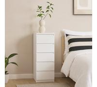 Wyld Haus Budapest Narrow 5-Drawer White Chest, Tall Handle-Free Design