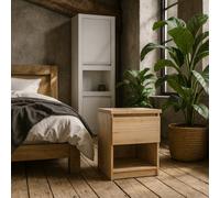 Wyld Haus Budapest Natural Oak Effect Bedside Table 1 Drawer 1 Shelf