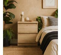 Wyld Haus Budapest Natural Oak Effect Bedside Table 2 Drawers