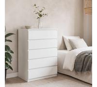 Wyld Haus Budapest Tall 5-Drawer White Gloss Chest Of Drawers