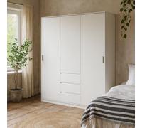 Wyld Haus Budapest White Gloss Triple Wardrobe With 3 Drawers