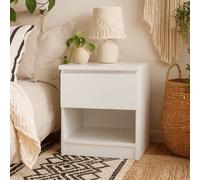 Wyld Haus Budapest White Wooden Bedside Table 1 Drawer 1 Shelf