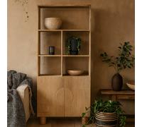Wyld Haus Buffalo Natural Mango Wood Bookcase With Two Door Cabinet