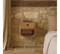 Wyld Haus Cagliari Mini Curved Oak-Finish Mango Wood Bedside With Drawer And Shelf