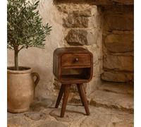 Wyld Haus Cagliari Small Chestnut Bedside Table in Brown Wyld Haus Brown