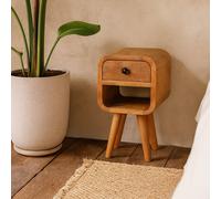 Wyld Haus Cagliari Small Curve Mango Wood Bedside Table Natural in Brown Wyld Haus Brown