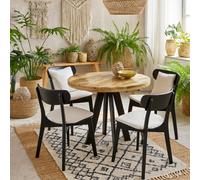 Wyld Haus California Round Mango Wood 4-Seater Dining Table With Metal Legs