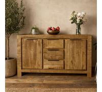 Wyld Haus California Solid Mango Wood Large Sideboard With 2 Doors And 3 Drawers