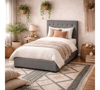 Wyld Haus Carrick 4Ft Small Double Bed - Grey Tufted Velvet Headboard With Storage