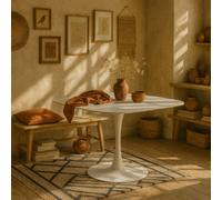 Wyld Haus Cloverfern Square Dining Table With White Ceramic Top And Sculptural Steel Base