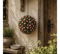 Wyld Haus Colana Yoli Set Of 2 Pink Artificial Uv-Resistant Rose Topiary Balls 28Cm H8 - Pair
