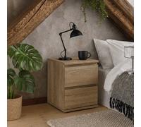 Wyld Haus Copenhagen Natural Oak-Effect 2-Drawer Bedside Table