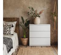 Wyld Haus Copenhagen White Wooden Chest Of 3 Drawers, Gloss Finish