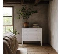 Wyld Haus Cordoba 3 Drawer Chest White Wood Grain with Brass Knobs Wyld Haus White