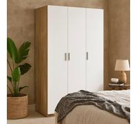 Wyld Haus Daejeon 3-Door Wardrobe In White And Natural Oak Effect