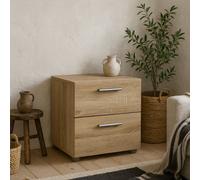 Wyld Haus Daejeon Natural Oak-Effect 2-Drawer Bedside Table