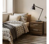 Wyld Haus Daejeon Walnut Wood-Effect Bedside Table With 2 Drawers