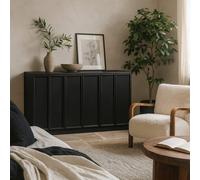 Wyld Haus Dali Black Wood 3 Panelled Door Sideboard