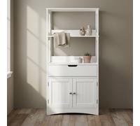 Wyld Haus Disarike White Freestanding Storage Cabinet Shelves Wyld Haus White