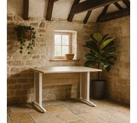 Wyld Haus Dris 120Cm Natural Oak-Effect Desk With White Legs