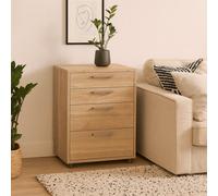 Wyld Haus Dris Natural Oak-Effect Office Filing Cabinet 4 Drawers