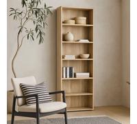 Wyld Haus Dris Oak-Effect Tall Bookcase, 5 Shelves, Natural