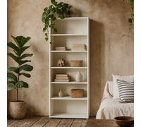 Wyld Haus Dris Tall White 5-Shelf Bookcase, Scandinavian Style
