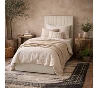 Wyld Haus Dublin Cream 3ft Single Ottoman Bed with Tall Ribbed Headboard Wyld Haus Cream Single