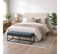 Wyld Haus Dublin Cream Ottoman Double Bed 4ft6 Tall Ribbed Headboard Wyld Haus Cream Double