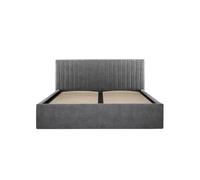 Wyld Haus Dublin Silver 4Ft6 Double Ottoman Bed With Ribbed Headboard